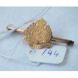 9ct Royal Engineers military brooch