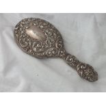 Silver backed hand mirror embossed decoration – B’ham 1901