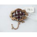 Antique garnet brooch, 5.6g all in