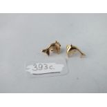 Pair of gold dolphin ear studs