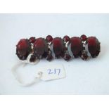 Antique garnet rectangular brooch