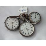 3 various fob watches