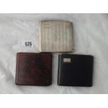 2 unusual cigarette cases, 1 silver mounted - B’ham and other