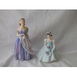 Two Doulton figures of lady and girl