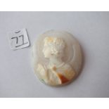 An unmounted carved cameo shell of an angle