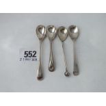 Four various mustard spoons – Chester 1908 etc.,