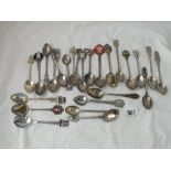 Twenty Four enamel decorated spoons, only some silver