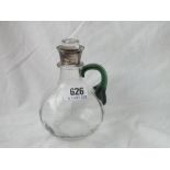 A vinegar bottle with silver neck and glass body and handle – Chester probably 1923, 5” high
