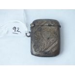 A silver vesta case – B’ham 1908