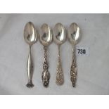 Four various American spoons