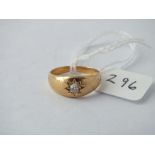 Single stone diamond gypsy set ring in 18ct – size F