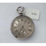 Victorian silver pocket watch with gilt numerals