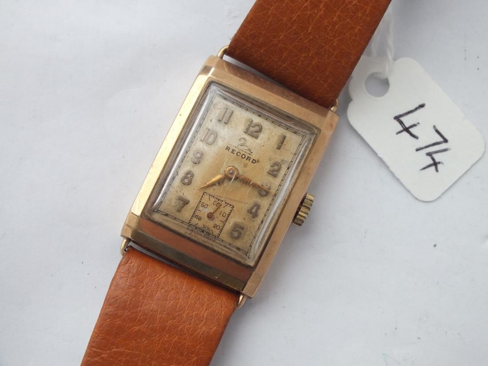 Record gents gold wrist watch