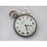 Dread Nought Record silver cased pocket watch