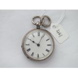 Victorian ladies silver fob watch