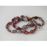 Venetian glass mini flowers bead necklace