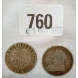 Victorian shillings 1893/9