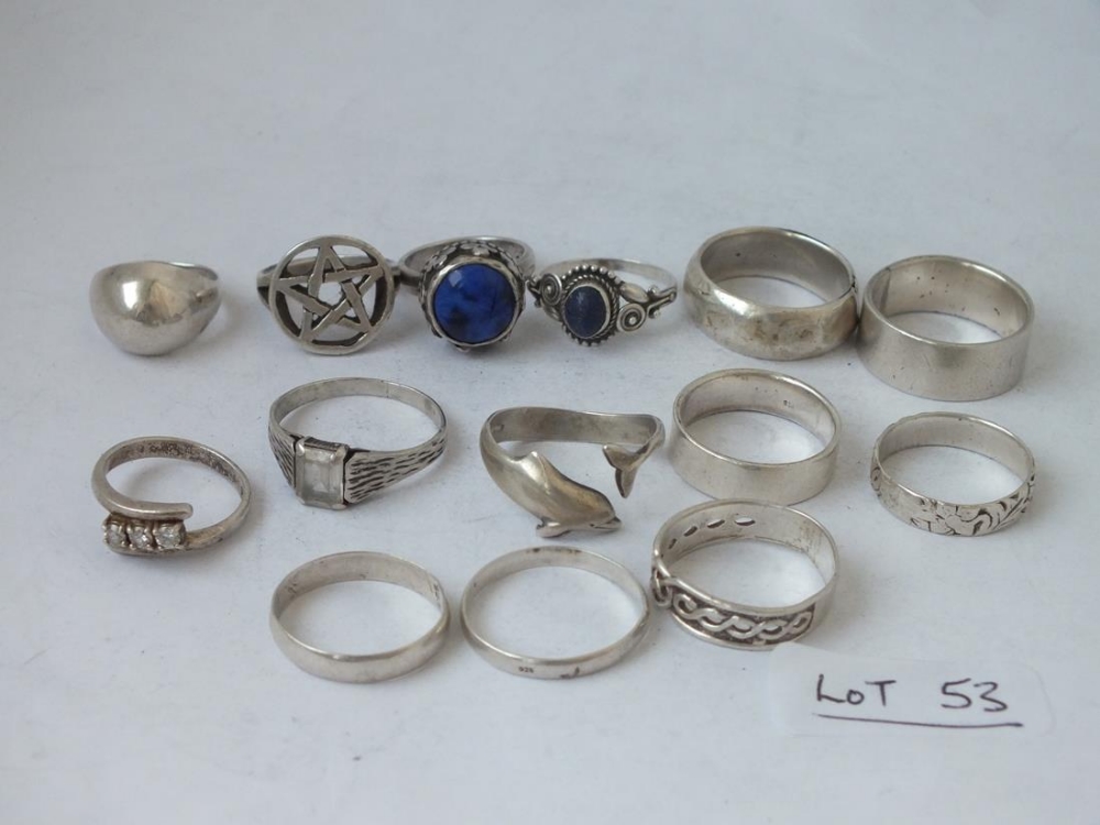 Fourteen stone set and other rings