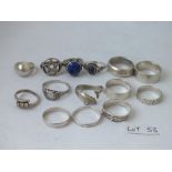 Fourteen stone set and other rings