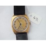 9ct Visible gents vintage wrist watch