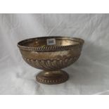 A half fluted rose bowl with gadroon rims 8” dia. – Sheffield 1897 by H.A, 520g