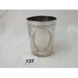 A French beaker with chased decoration 3” high