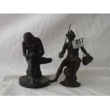 Two bronze figures after the antique – 5” high