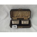 A pair of boxed napkin rings with cast edges – B’ham 1937