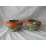 Pair of Shelly bowls - 7” diameter