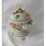 Meissen jar and cover surmounted with a bird
