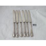 Set of six French tea knives with silver blades