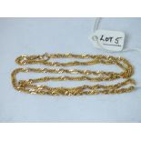 A fancy 9ct rope twist neck chain, 20” long, 6.2g