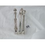 Pair of Georgian clasped sugar tongs and two other pairs, 132g