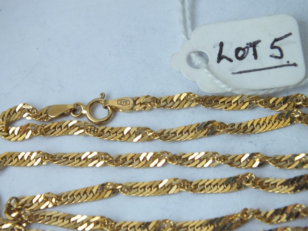 A fancy 9ct rope twist neck chain, 20” long, 6.2g - Image 2 of 2