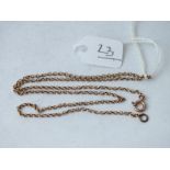 A 9ct neck chain with ring bolt, 15” long, 2.9g