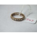 9ct mounted eternity ring – size L - 2.2gms