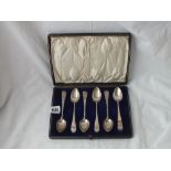 A set of six Georgian tea spoons with anchor mark and maker W. H struck twice