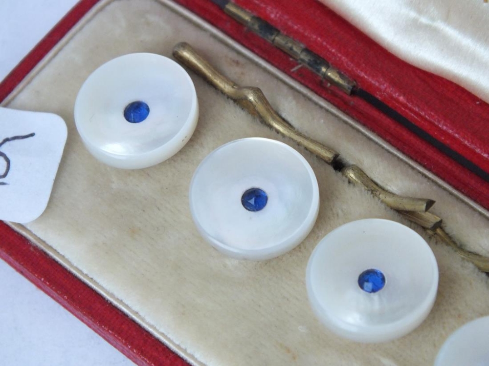 Boxed set of six MOP blue stone studs - Image 2 of 2