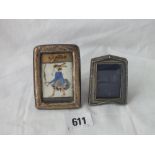 Two small photo frames on easel supports, one B’ham 1903