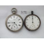 Two metal cased pocket watches from Tiverton