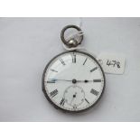 Victorian silver watch with seconds dial