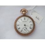 Gents Waltham pocket watch in rolled gold case