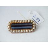 A 19th Century gold and pearl bordered brooch/clasp