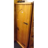 GOTHIC PINE SINGLE WARDROBE WITH ARCHED DOOR & IRON HINGES