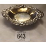 A VICTORIAN SILVER BOAT SHAPED DISH - B'HAM 1899