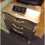 STYLISH SILVER PAINTED CHEST OF 3 DRAWERS