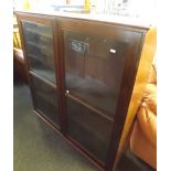 MAHOGANY GLAZED CABINET (KEY IN OFFICE)