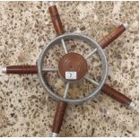 WOOD & ALUMINIUM SMALL SHIPS WHEEL