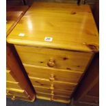 NARROW MODERN PINE CHEST OF 5 DRAWERS