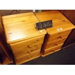 PAIR OF PINE CHEST OF 3 DRAWERS